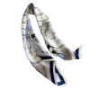 Classic Nautical White Mulberry Silk Scarf Women's Square 076