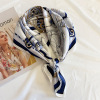 Classic Nautical White Mulberry Silk Scarf Women's Square 076