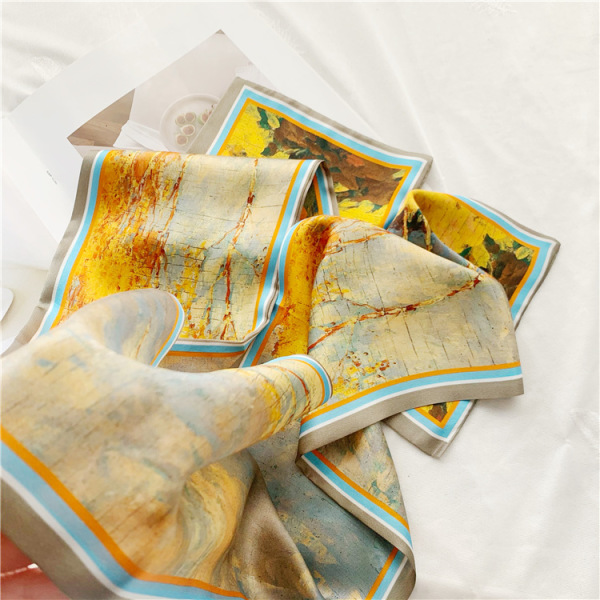 Double Mulberry Silk Scarf Women's autumn fashion streamer 074