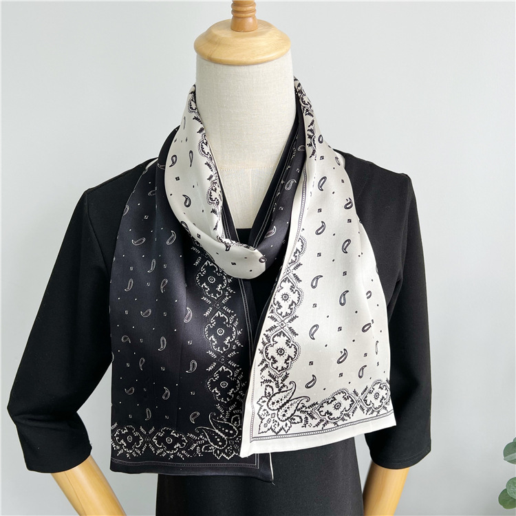Double sided mulberry silk scarf women's all-match autumn  scarf streamer 004