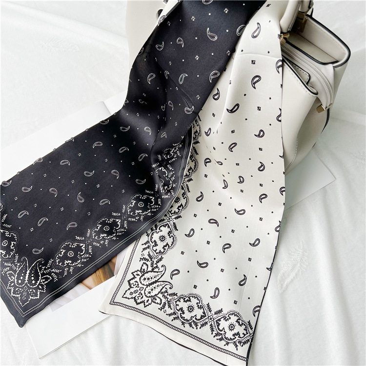 Double sided mulberry silk scarf women's all-match autumn  scarf streamer 004