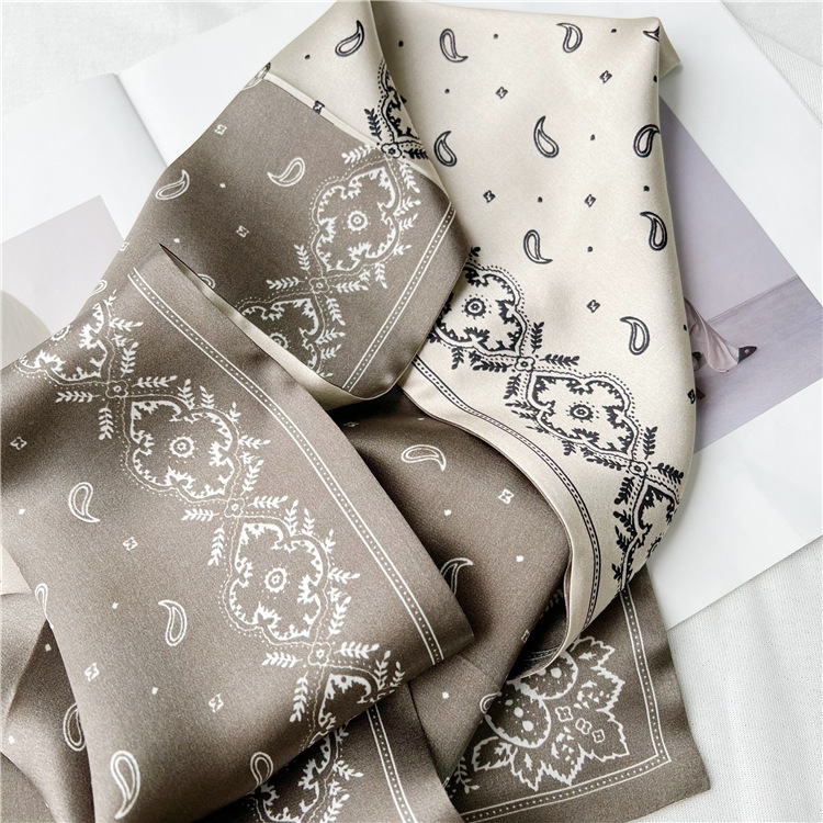 Double sided mulberry silk scarf women's all-match autumn  scarf streamer 004