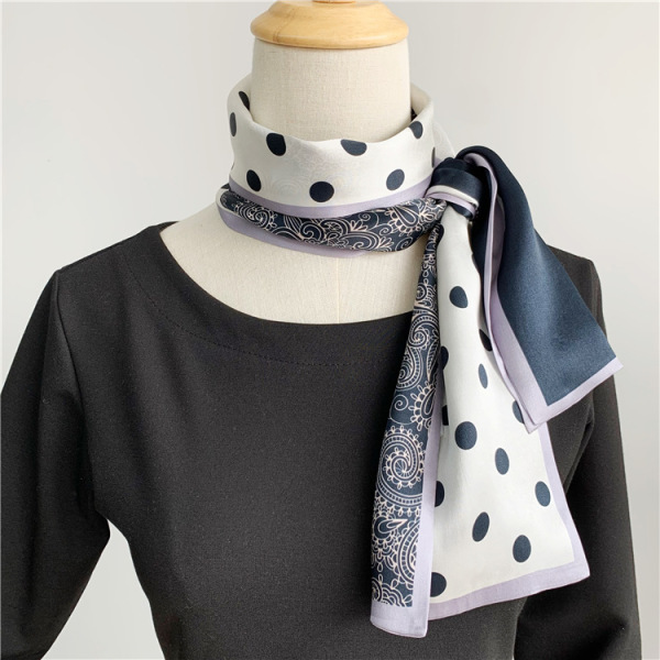 Double sided Real Silk Crepe Plain Satin Mulberry Silk Scarf Streamer 069