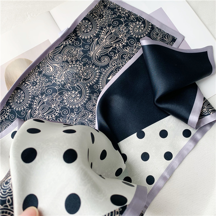 Double sided Real Silk Crepe Plain Satin Mulberry Silk Scarf Streamer 069