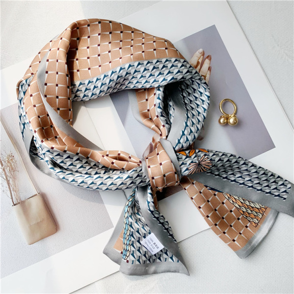 Double sided Silk Crepe Plain Satin Mulberry Silk Scarf Streamer 068