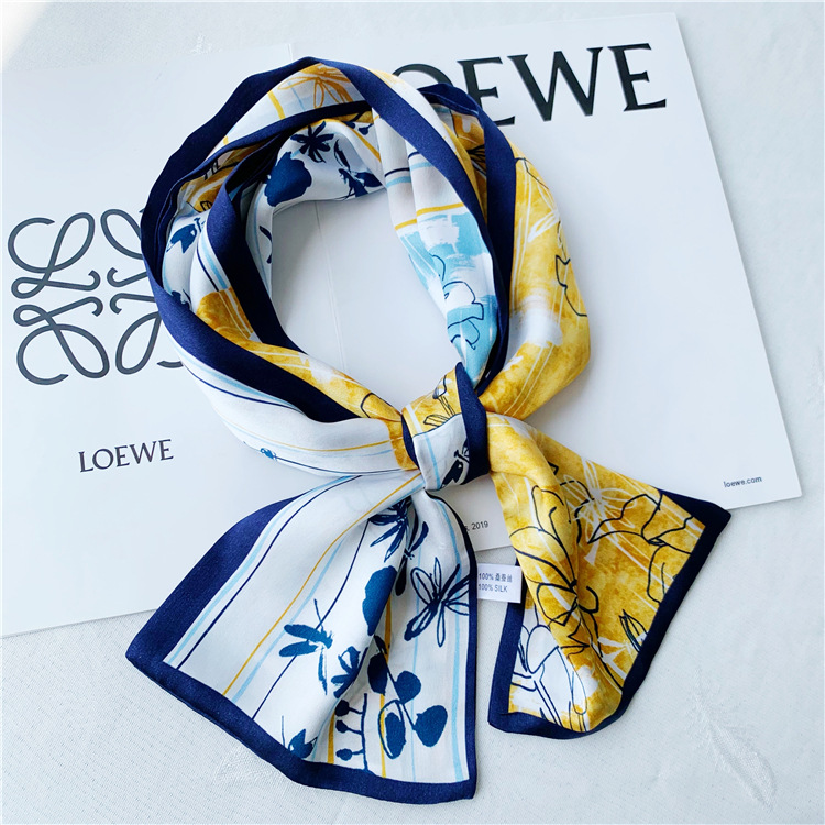 Female spring and summer floral Dragonfly silk streamer scarf 073