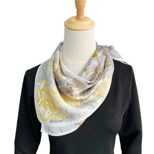 Forest Mulberry Silk Scarf Spring Autumn Middle square Towel 082