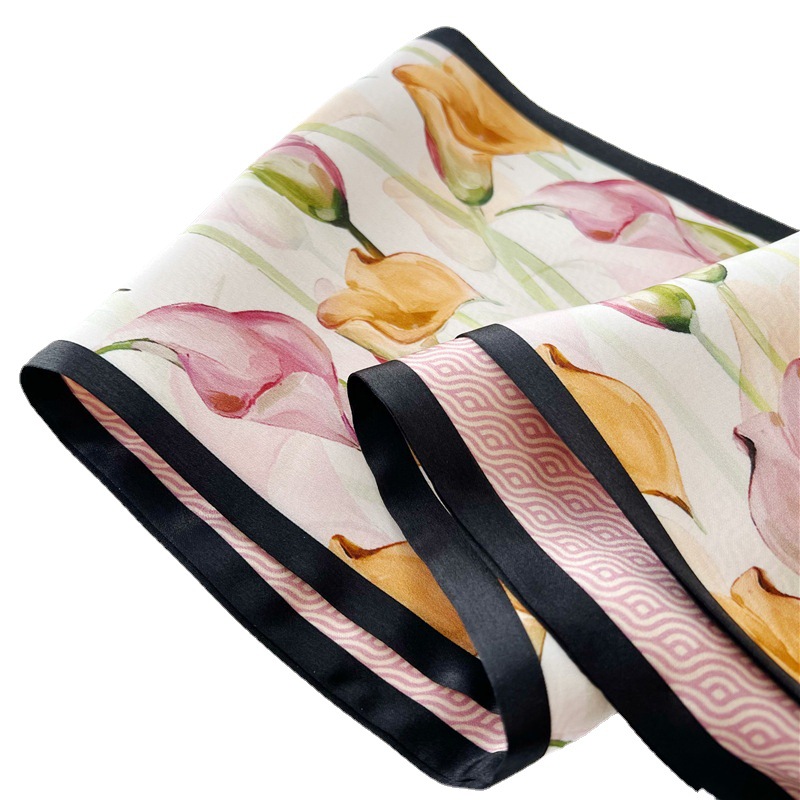 Gentle Pink Mulberry Silk Scarf Double Sided Scarf Streamer 040