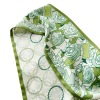 Green Rose Mulberry Silk Scarf Double Sided Scarf Streamer 041