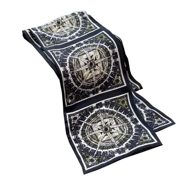 Long silk scarf scarf thin narrow everything with streamer headband female 005