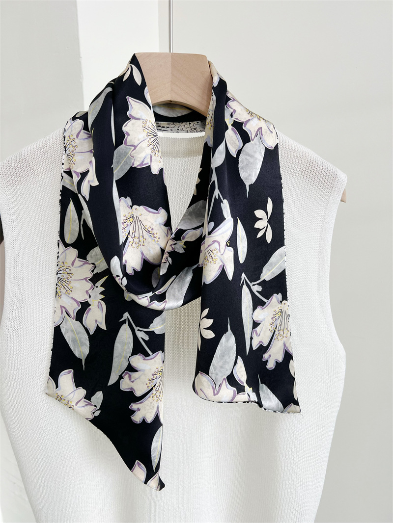 Match color Mulberry Silk Scarf Double sided Real Silk Scarf Streamer 056