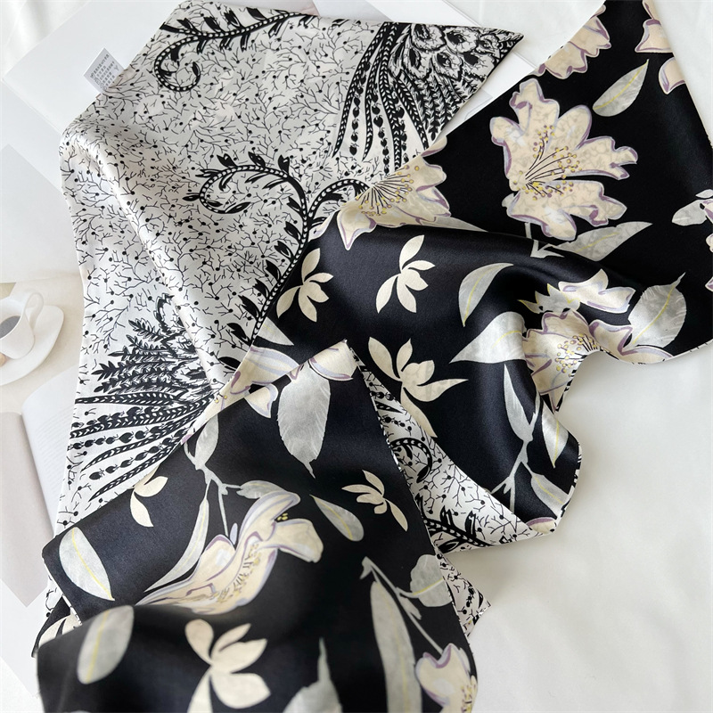 Match color Mulberry Silk Scarf Double sided Real Silk Scarf Streamer 056