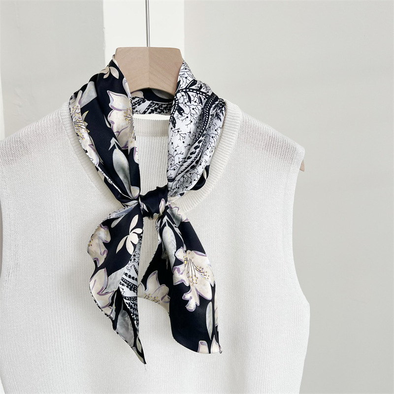 Match color Mulberry Silk Scarf Double sided Real Silk Scarf Streamer 056