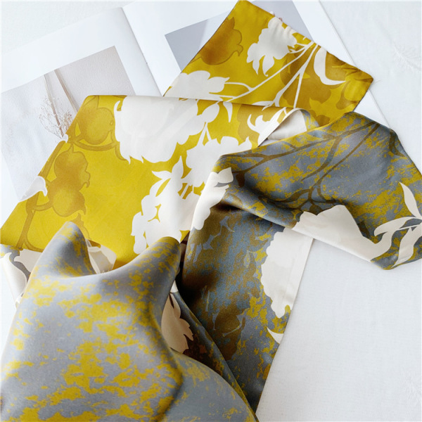 Mulberry silk scarf all-match splicing real silk streamer scarf 028