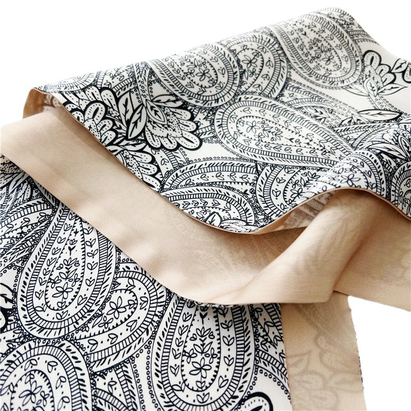 Mulberry Silk Scarf Cashew Flower Slender Streamer Scarf 027