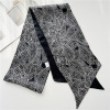 Mulberry Silk Scarf Cashew Flower Slender Streamer Scarf 027