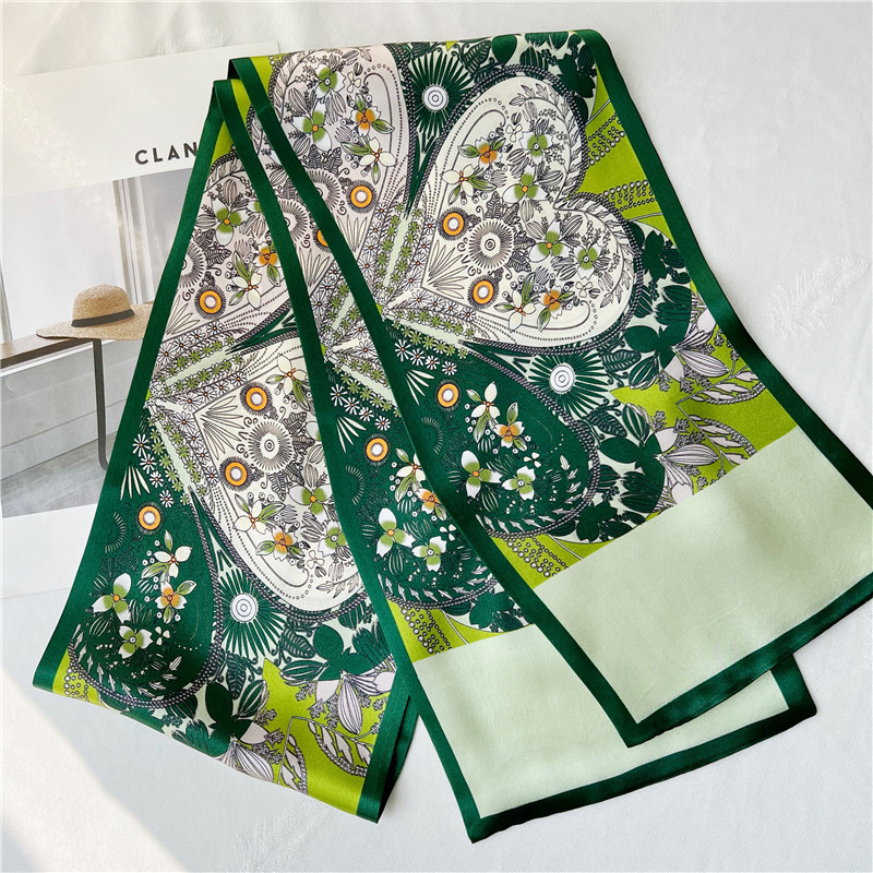 Mulberry Silk Scarf Double sided thin narrow long scarf streamer 017