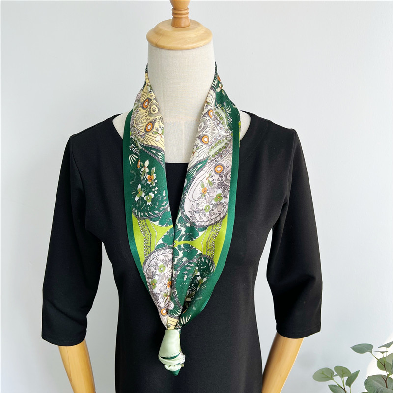 Mulberry Silk Scarf Double sided thin narrow long scarf streamer 017