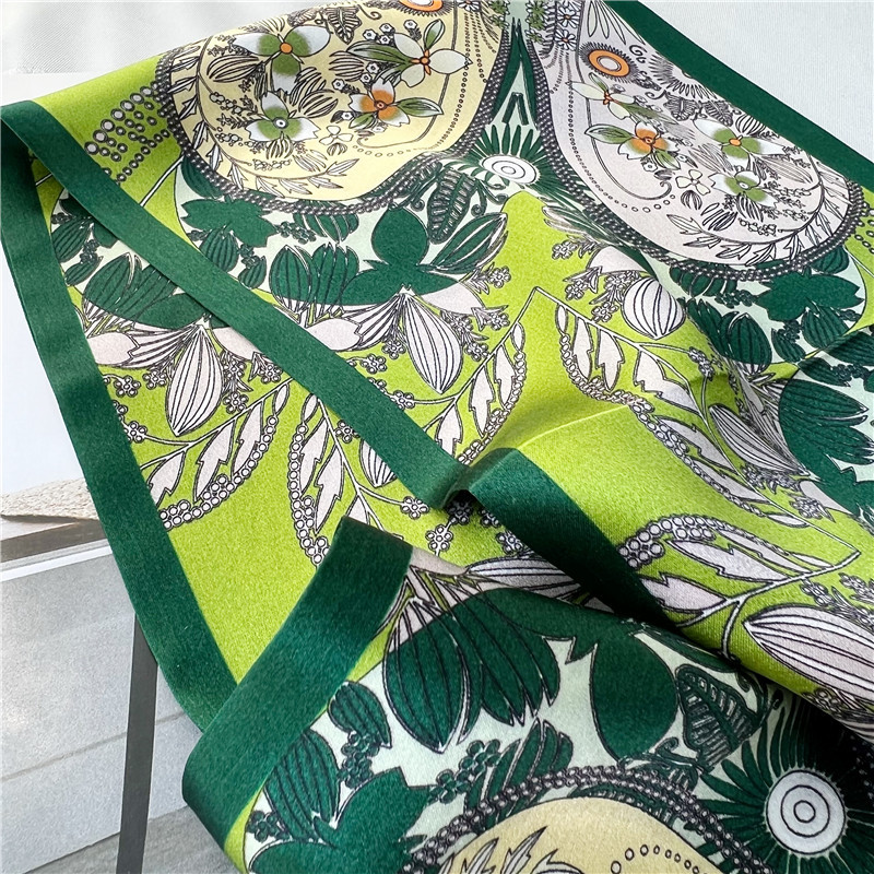 Mulberry Silk Scarf Double sided thin narrow long scarf streamer 017