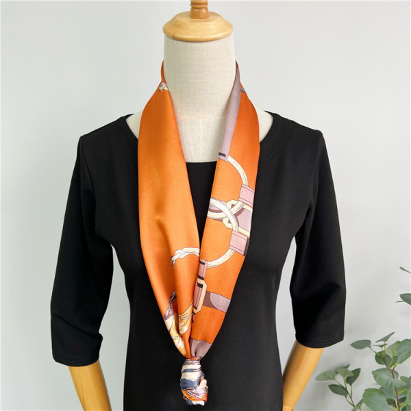 Mulberry Silk Scarf Everything Double sided plain crepe Satin streamer 045