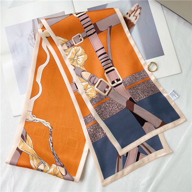 Mulberry Silk Scarf Everything Double sided plain crepe Satin streamer 045