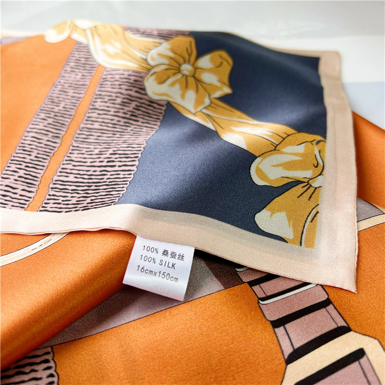 Mulberry Silk Scarf Everything Double sided plain crepe Satin streamer 045