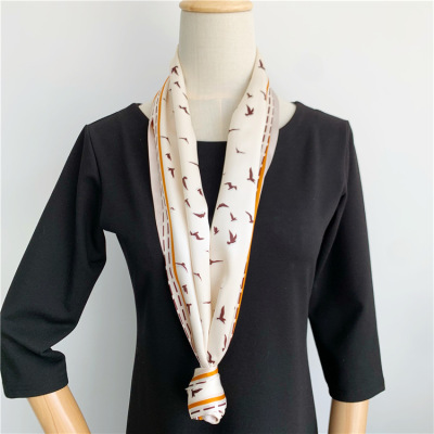 Mulberry Silk Scarf Everything Double sided thin narrow scarf streamer 014