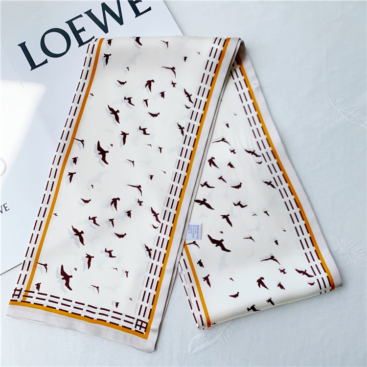 Mulberry Silk Scarf Everything Double sided thin narrow scarf streamer 014