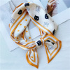 Mulberry Silk Scarf Kitten Wave Dot Double sided thin narrow streamer 055