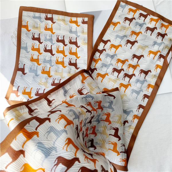 Mulberry Silk Silk Scarf Cute Pony Streamer 058