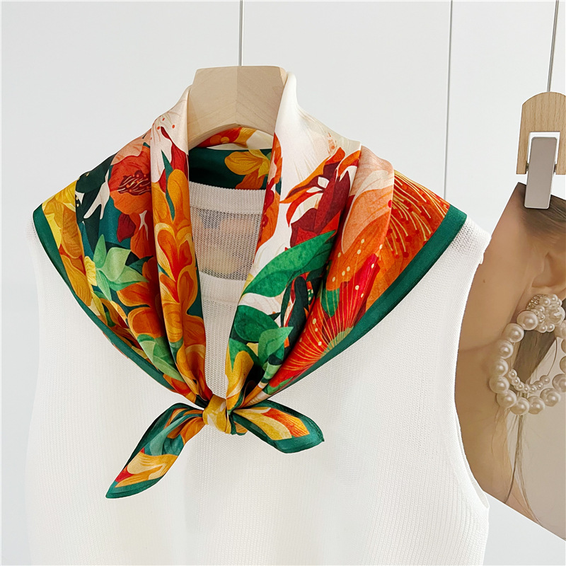 Rabbit spring summer fashion silk medium square shawl 079