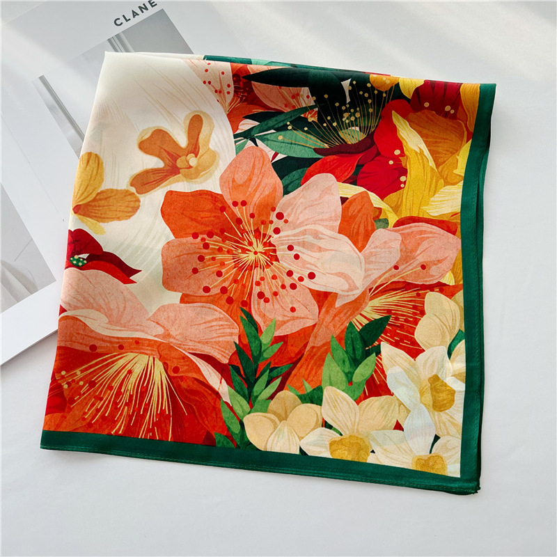 Rabbit spring summer fashion silk medium square shawl 079