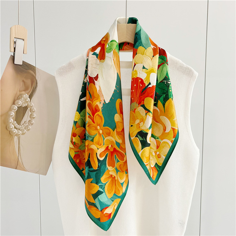 Rabbit spring summer fashion silk medium square shawl 079