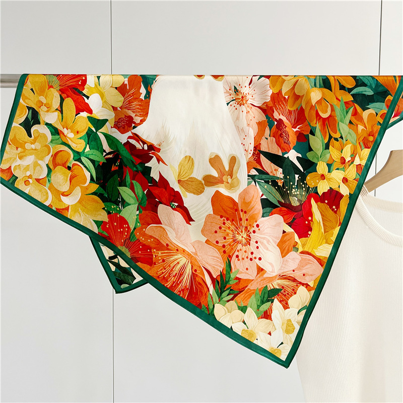 Rabbit spring summer fashion silk medium square shawl 079