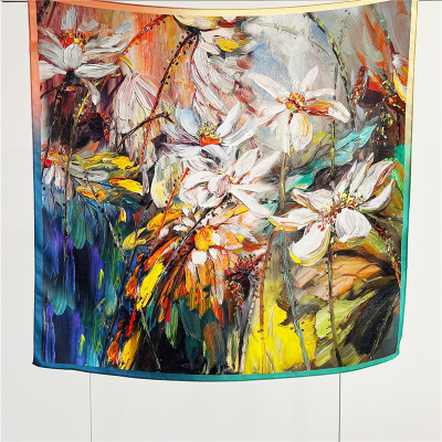 Real Silk scarf fashion mulberry silk medium square shawl 097