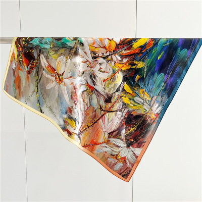 Real Silk scarf fashion mulberry silk medium square shawl 097