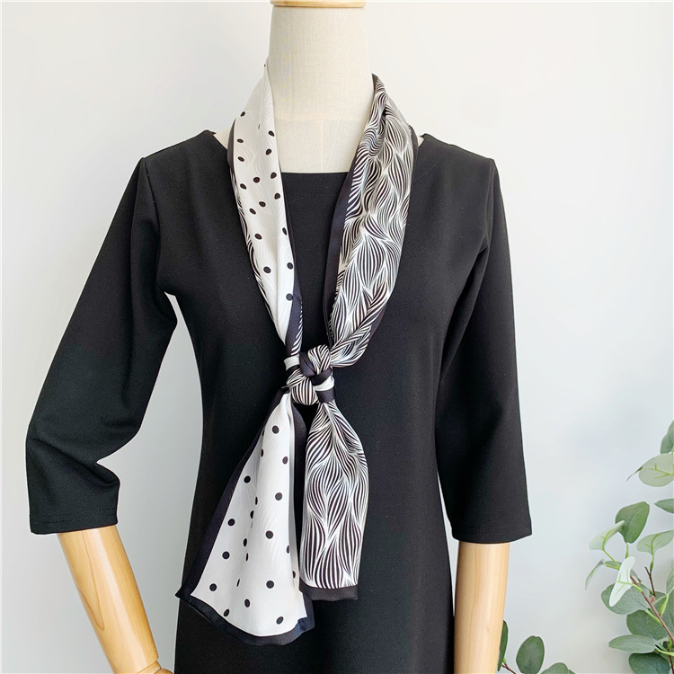 Real Silk streamer new double-sided mulberry silk scarf all-matching scarf 003