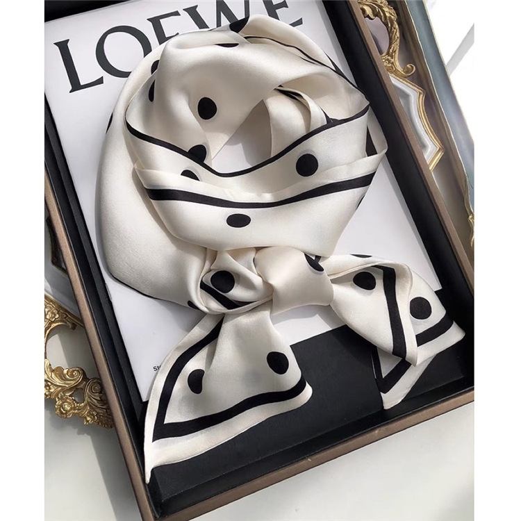 Silk Scarf Multifunctional French Vintage spotty headband shawl 029