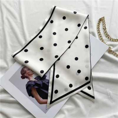 Silk Scarf Multifunctional French Vintage spotty headband shawl 029