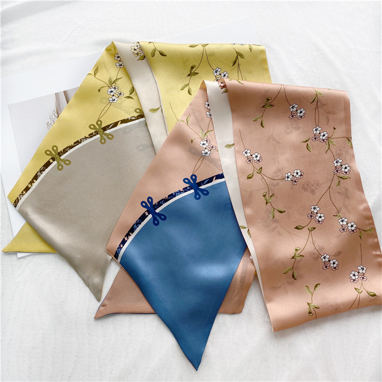 silk scarf spring and summer all-match long double-layer double-sided scarf 008