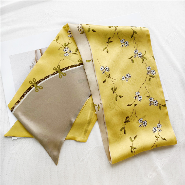 silk scarf spring and summer all-match long double-layer double-sided scarf 008