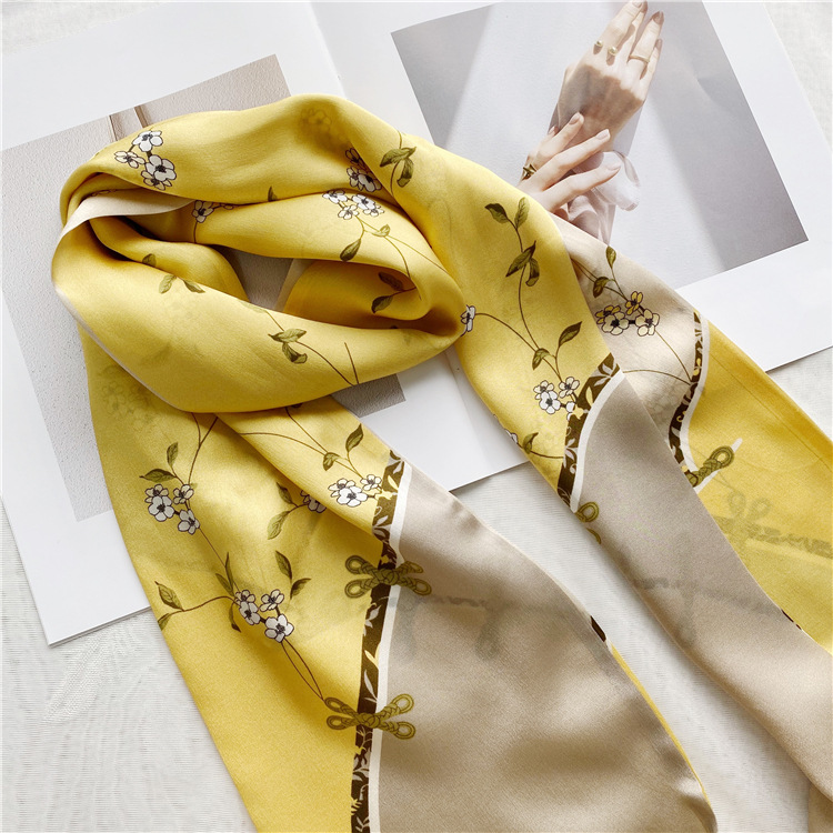 silk scarf spring and summer all-match long double-layer double-sided scarf 008