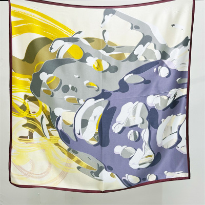 Simple Graffiti Square Scarf Mulberry Silk Silk Scarf 078
