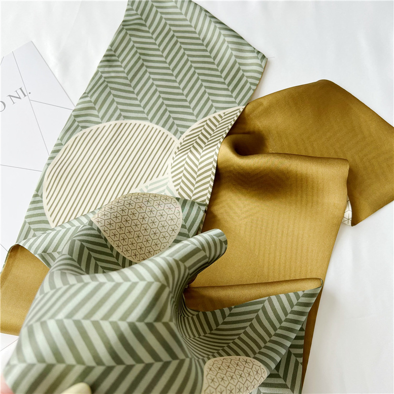 Simple Mulberry Silk Scarf Real Silk Scarf Thin narrow long scarf streamer 042