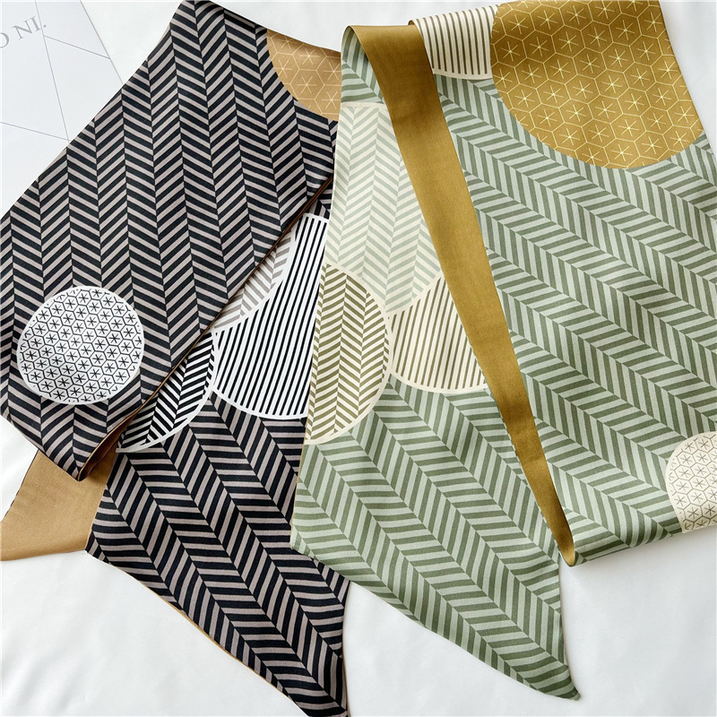 Simple Mulberry Silk Scarf Real Silk Scarf Thin narrow long scarf streamer 042