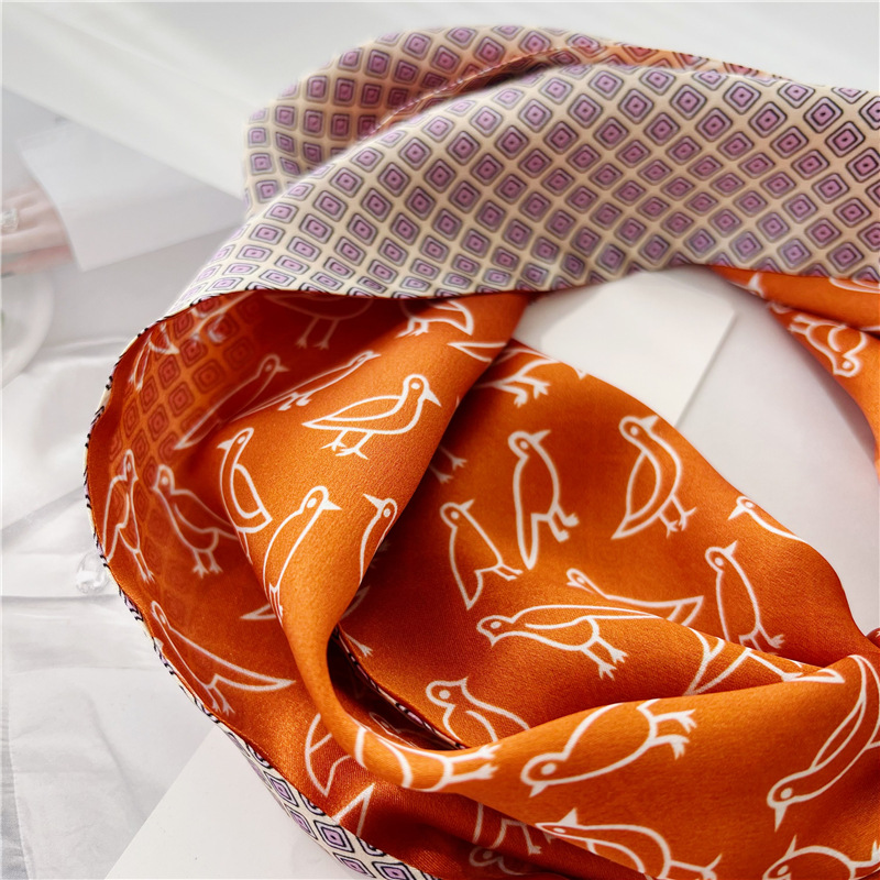 Spring and summer simple silk scarf ladies all-match ribbon decorative scarf 001
