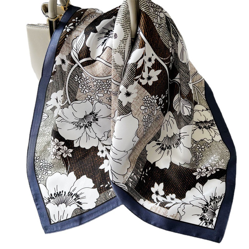 Tasteful Floral Medium Square Scarf Decorative Scarf Shawl 098