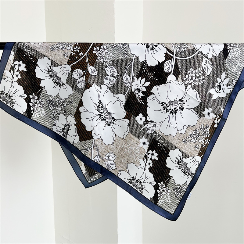 Tasteful Floral Medium Square Scarf Decorative Scarf Shawl 098