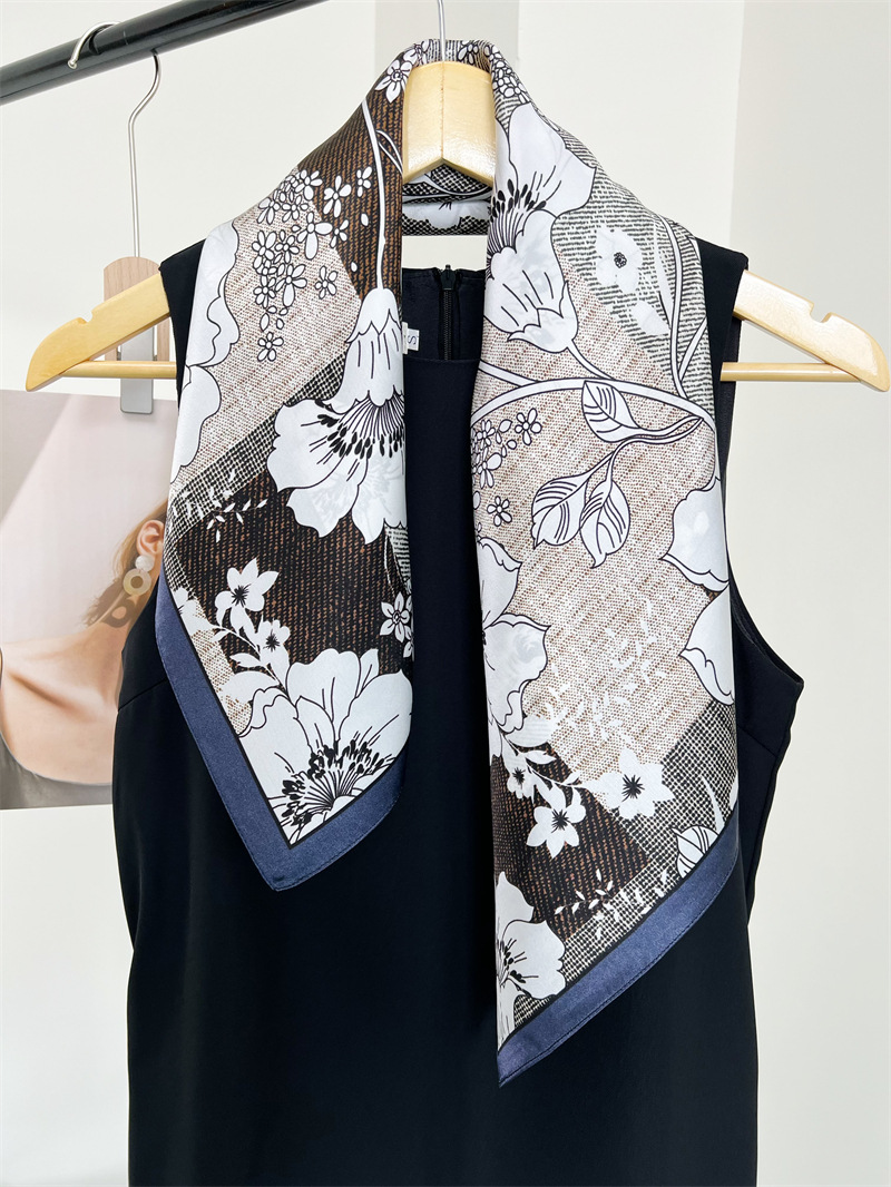 Tasteful Floral Medium Square Scarf Decorative Scarf Shawl 098