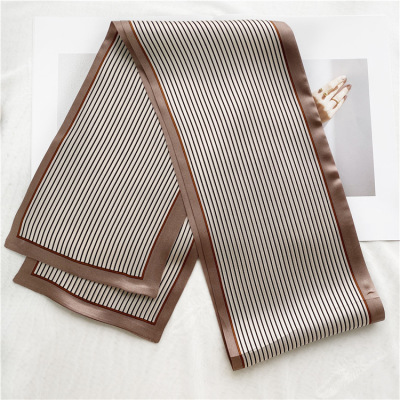 Thin and narrow silk long small silk scarf women's fashion long square scarf 002